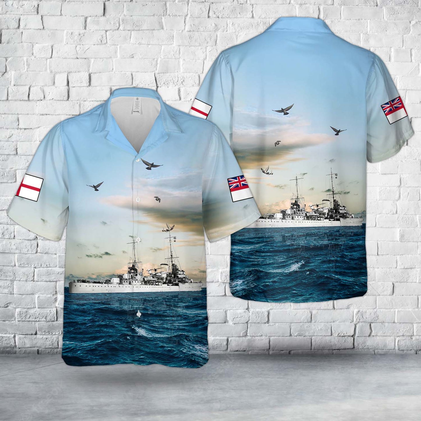 Royal Navy HMS Achilles during the Battle of the River Plate Hawaiian Shirt