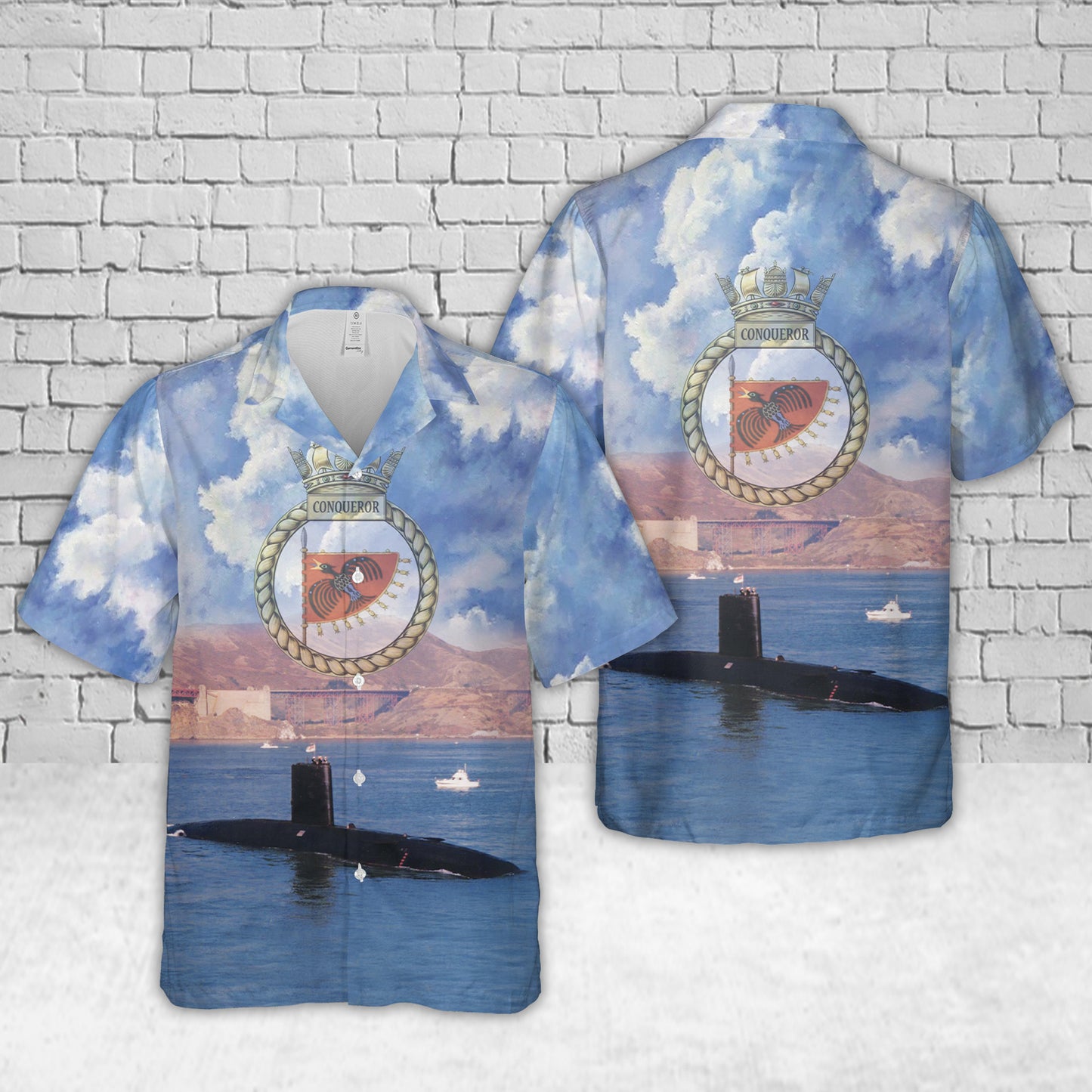 Royal Navy HMS Conqueror (S48) Churchill-class nuclear-powered Submarine Hawaiian Shirt