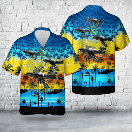 Royal Netherlands Air Force 131 Squadron PC-7 Turbo Trainer Hawaiian Shirt