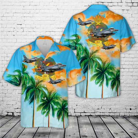 Royal Netherlands Air Force 312 Squadron F-16 Falcon Hawaiian Shirt