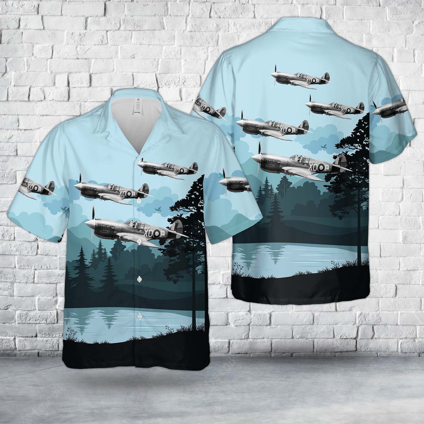 Royal New Zealand Air Force No. 16 Squadron RNZAF Kittyhawk NZ3044 XO-P In WWII Hawaiian Shirt