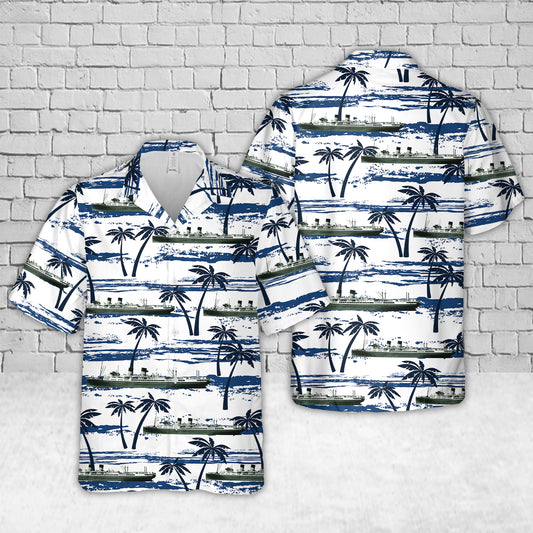 Royal New Zealand Navy HMNZS Monowai (F59) In WWII Hawaiian Shirt