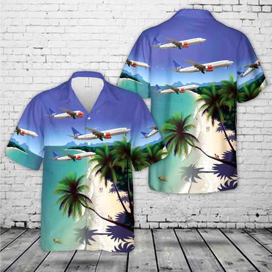 SAS Scandinavian Airlines Boeing 737-800 airplane Hawaiian Shirt