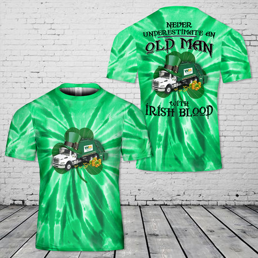 St Patrick Day Waste Management Tie Dye 3D T-shirt