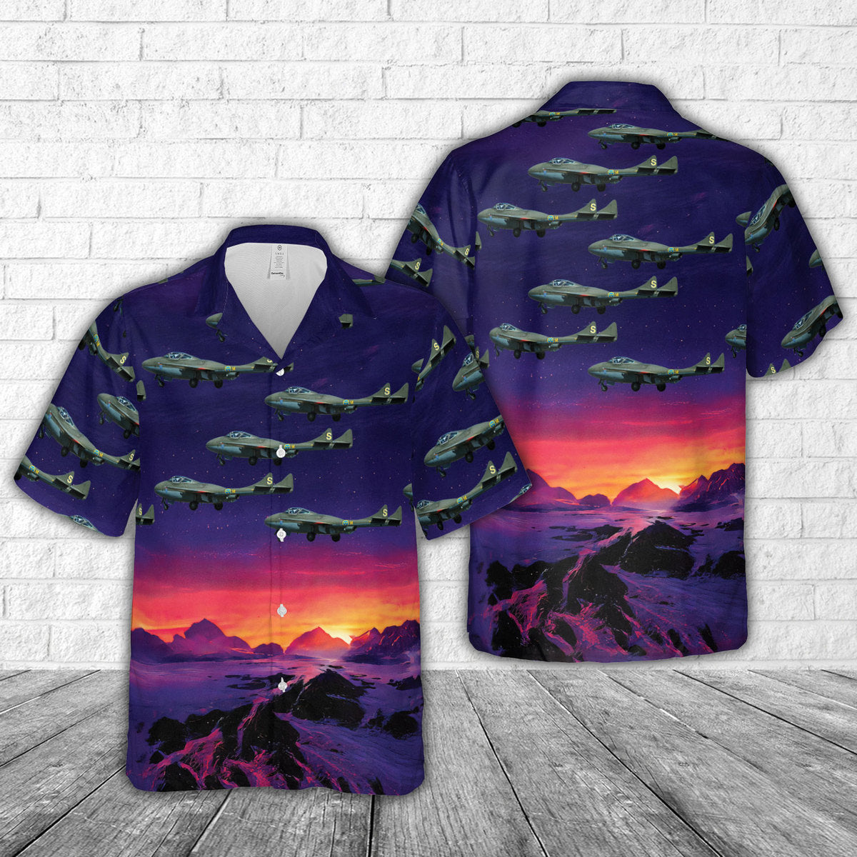 Swedish Air Force De Havilland DH-115 Vampire T11 Hawaiian Shirt