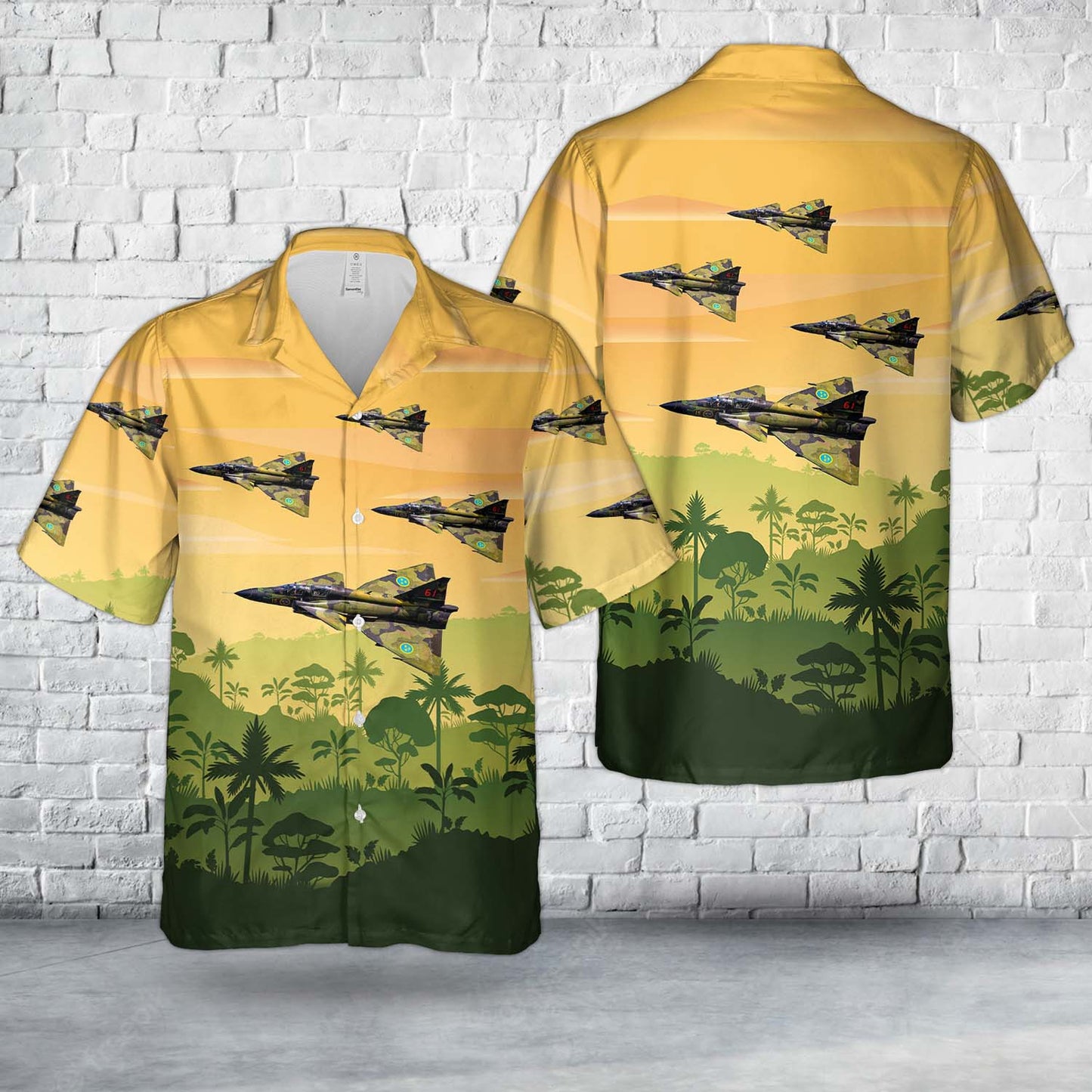 Swedish Air Force Saab Sk37E Viggen Hawaiian Shirt