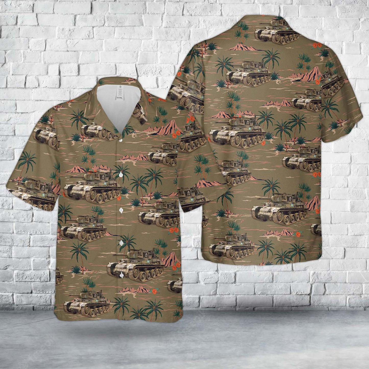 Swedish Army Landsverk L-60 World War II Tank Hawaiian Shirt