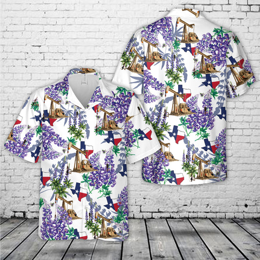 Texas Oil Pipeline Pumpjack Hawaiian Shirt