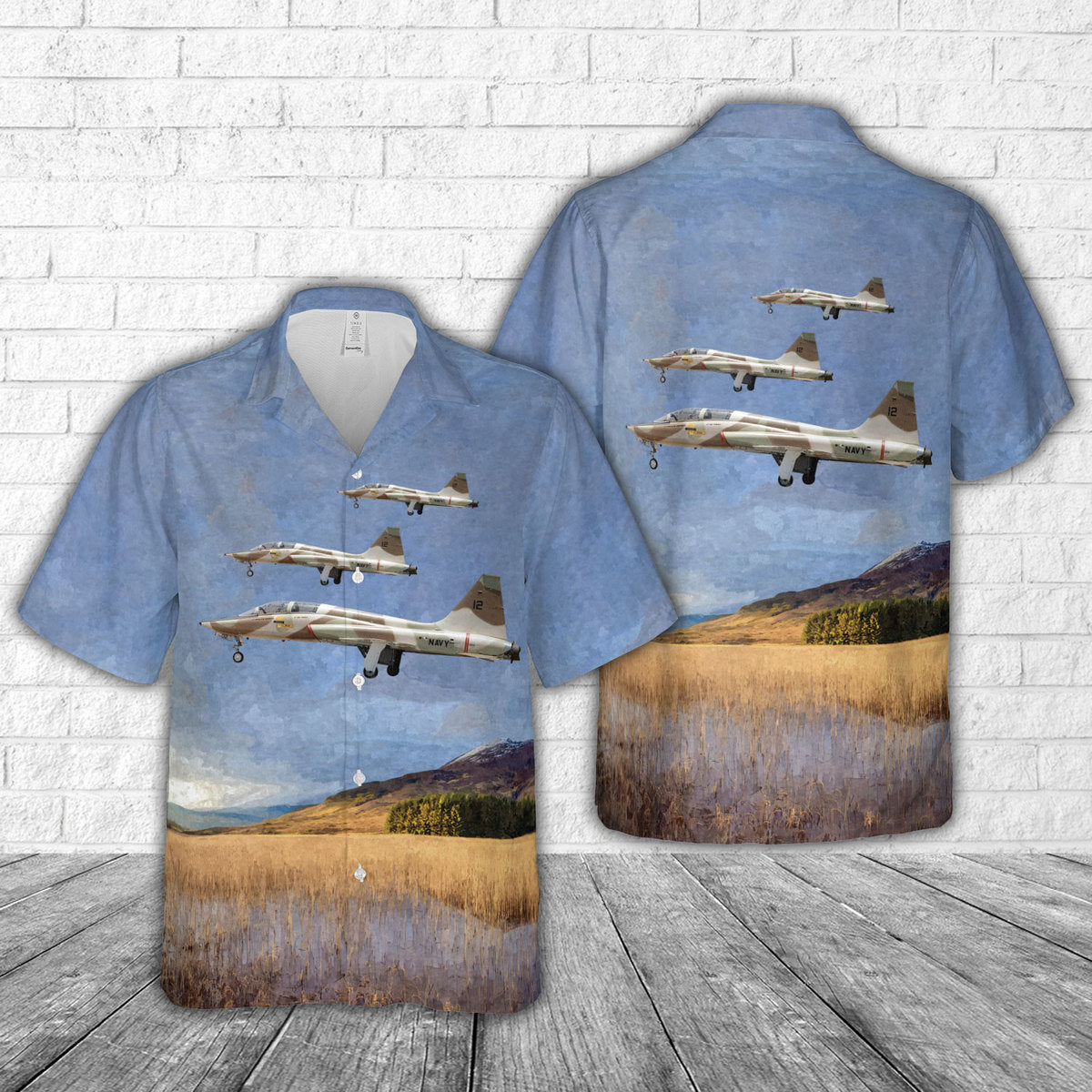 U.S. Navy Northrop DT-38A Talon (USAF s/n 59-1596) at United States Navy Fighter Weapons School Top Gun (1974) Hawaiian Shirt