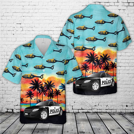 U.S Police Car And Helicopter Hawaiian Shirt