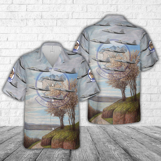 US Air Force 525th Fighter Squadron F-22 Raptor 10-4195 Hawaiian Shirt