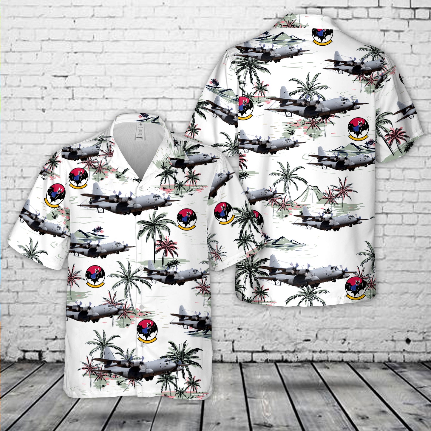 US Air Force EC-130H Compass Call 43rd Electronic Combat Squadron 55th Wing Hawaiian Shirt