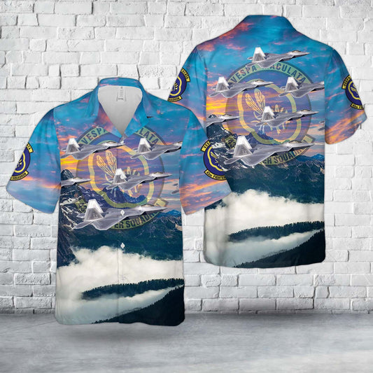 US Air Force F-22A Raptor #01-4018 Of 43rd Fighter Squadron Hawaiian Shirt