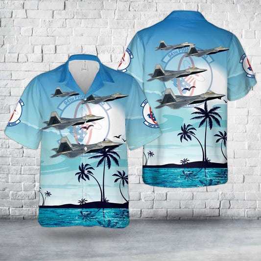 US Air Force F-22 Raptors Of 94th Fighter Squadron Hawaiian Shirt