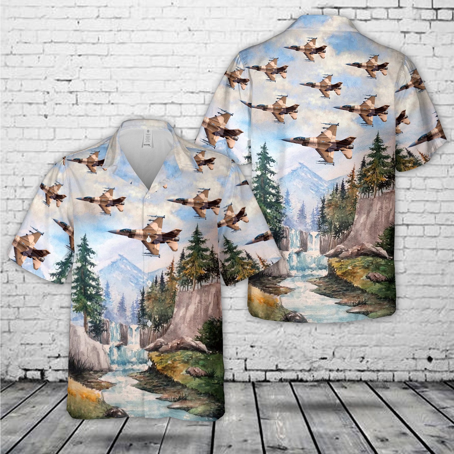 US Air Force General Dynamics F-16C Fighting Falcon (401) Hawaiian Shirt