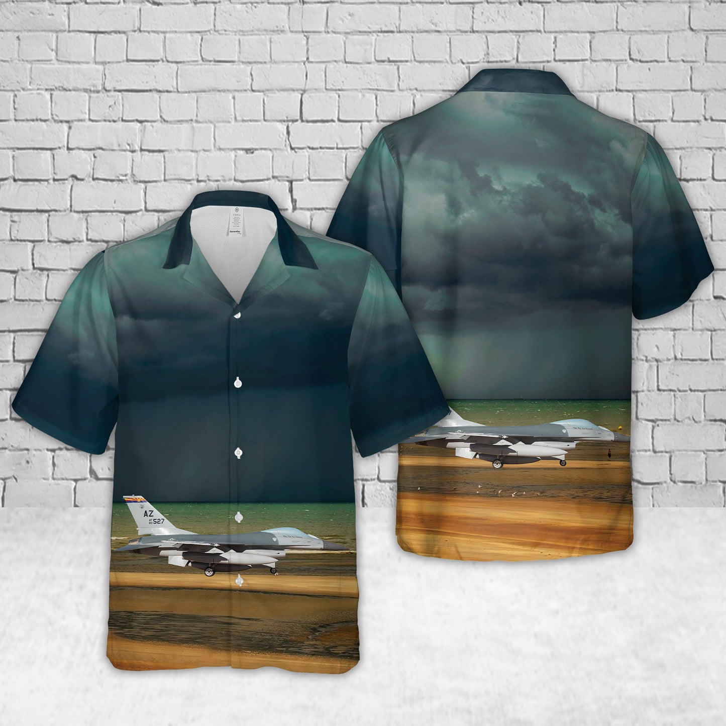 US Air Force General Dynamics (Fokker) F-16A Fighting Falcon (401) Hawaiian Shirt