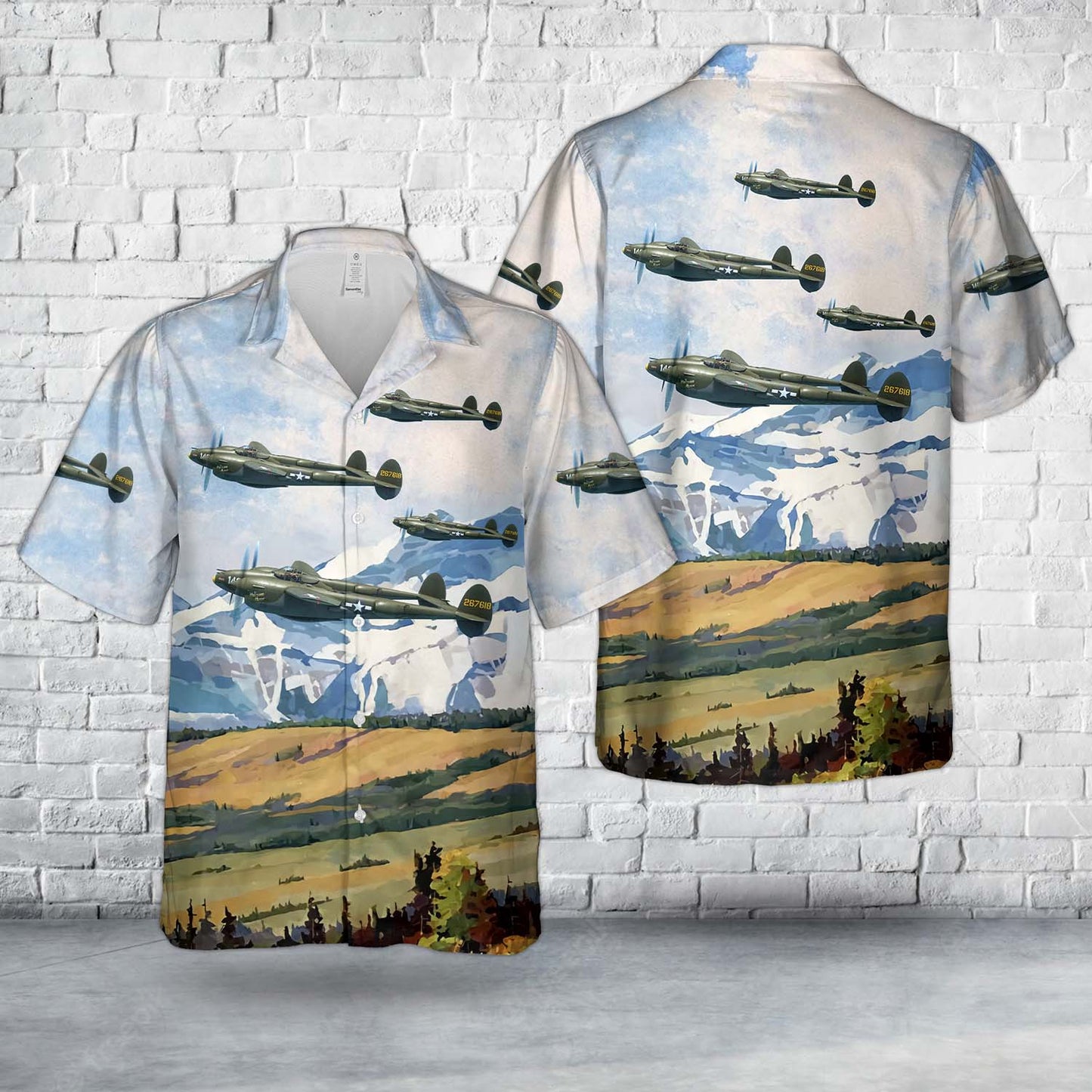 US Air Force Lockheed P-38 Lightning "Hollywood Hepcat" Hawaiian Shirt