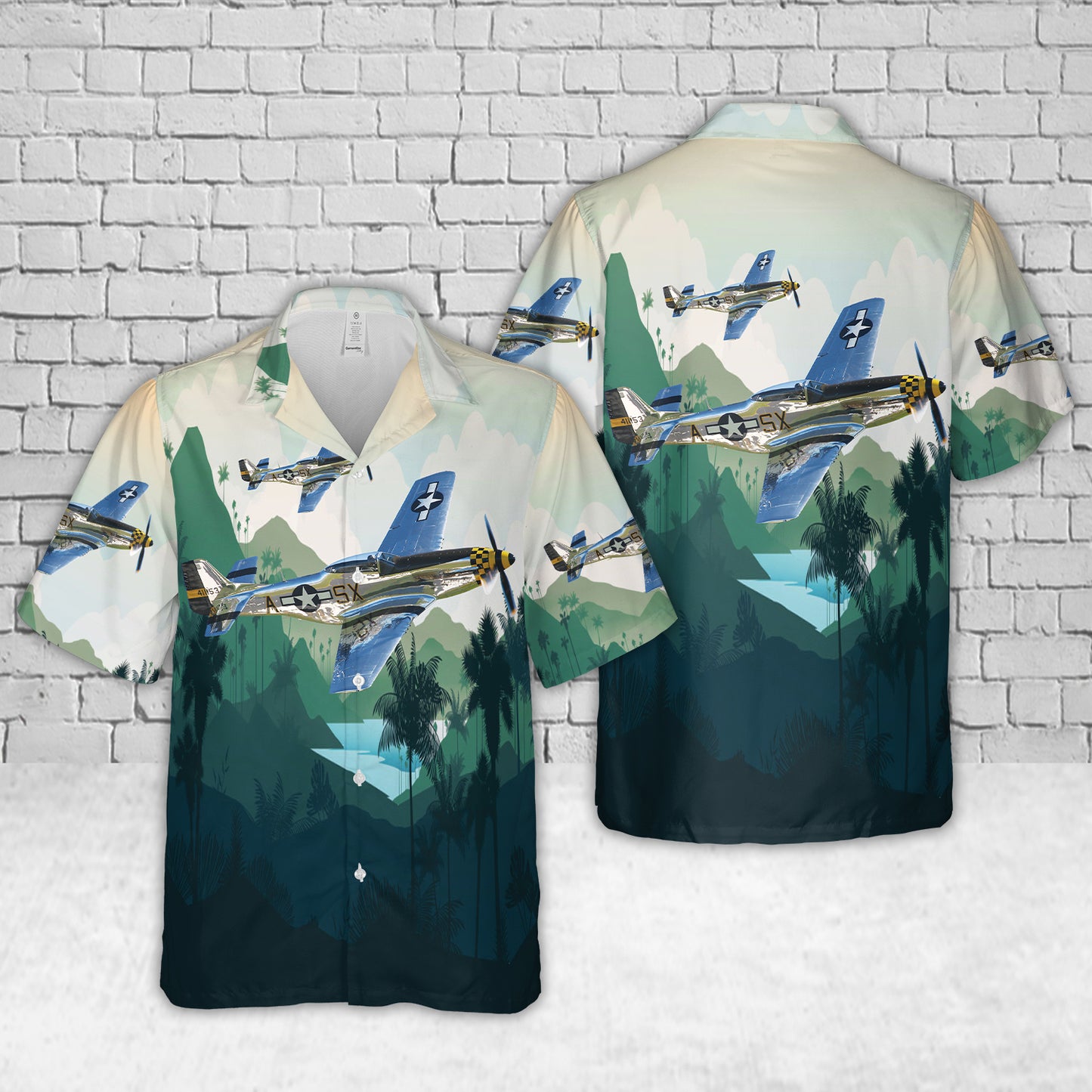 US Air Force North American P-51D Mustang "Kimberly Kaye" Hawaiian Shirt
