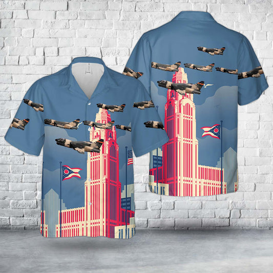 US Air Force Ohio Air National Guard 162d Tactical Fighter Squadron, 178th Tactical Fighter Group LTV A-7D Corsair II Hawaiian Shirt