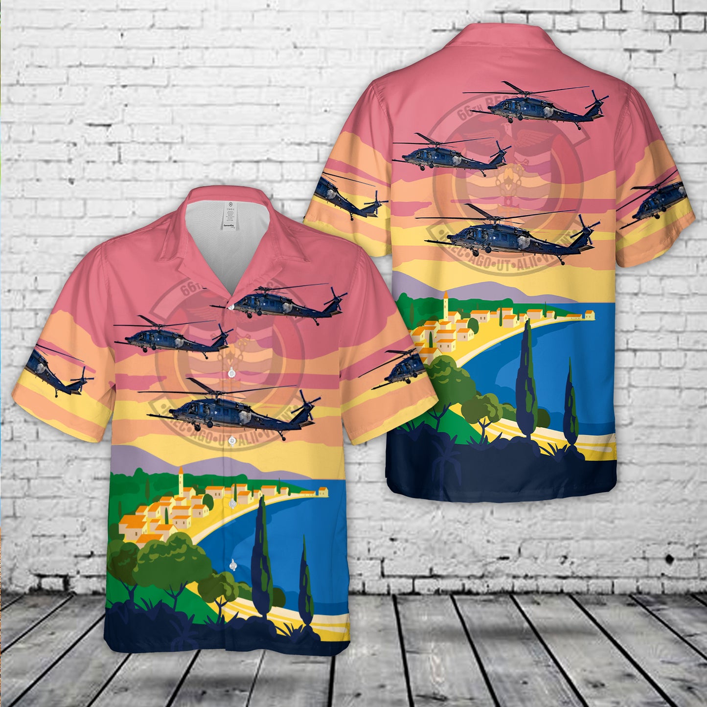 US Air Force Sikorsky HH-60G Pave Hawk 66th Rescue Squadron Hawaiian Shirt