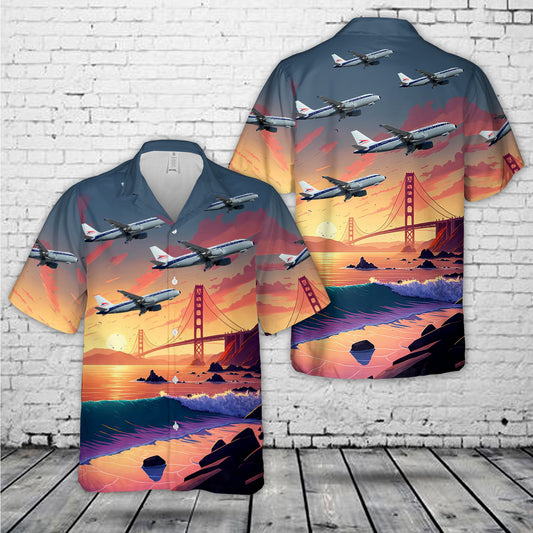 US Airways Allegheny Vistajet Airbus A319-112 N745VJ Hawaiian Shirt