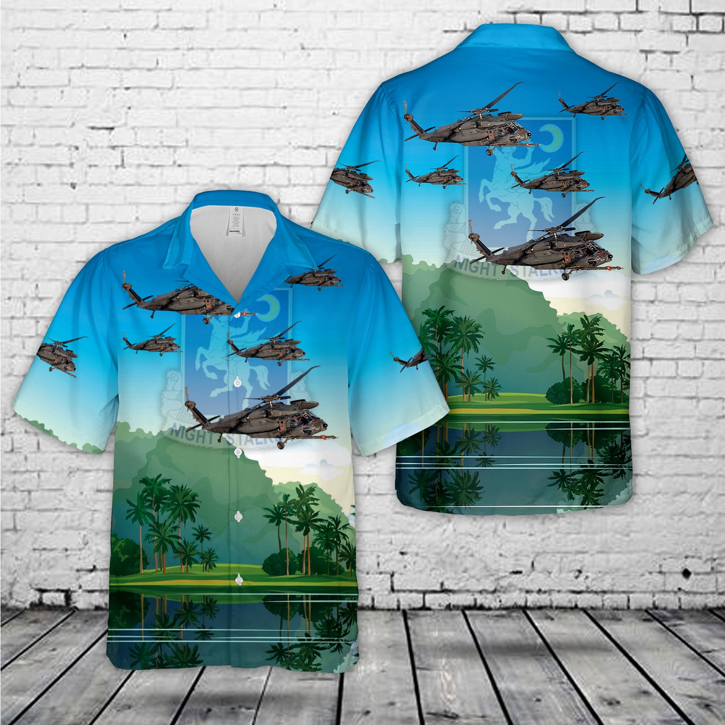 US Army 160th SOAR MH-60K Black Hawk Hawaiian Shirt