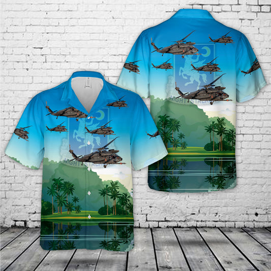US Army 160th SOAR MH-60K Black Hawk Hawaiian Shirt