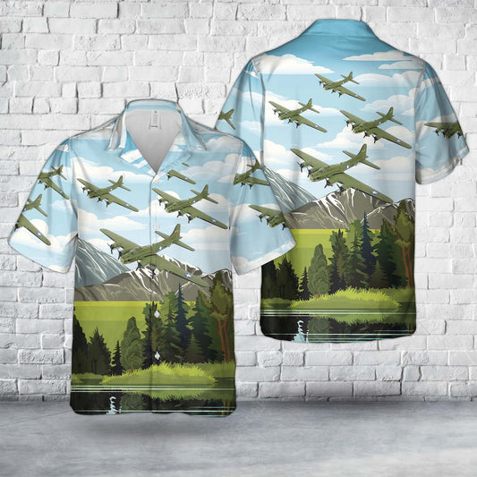US Army Air Corps Boeing B-17 Flying Fortress "Boeing Bee" Hawaiian Shirt