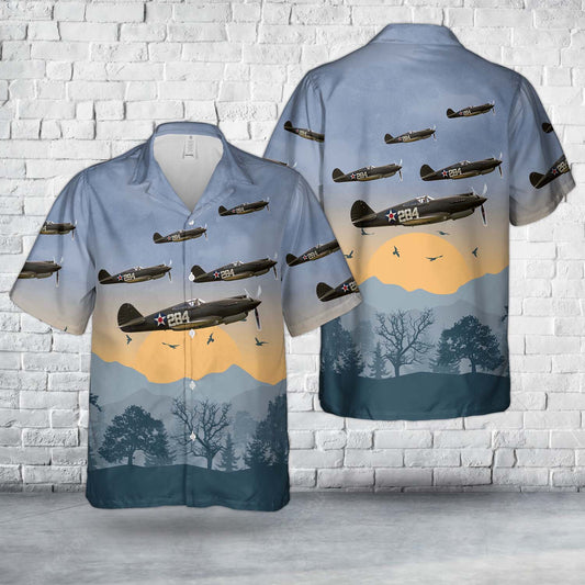 US Army Air Corps Curtiss P-40B Hawaiian Shirt