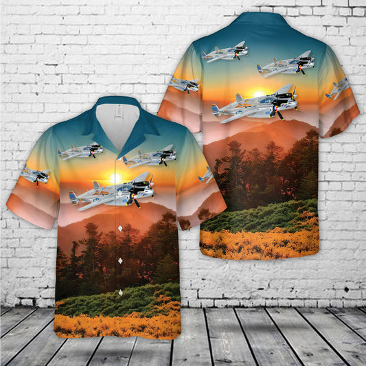 US Army Air Corps Lockheed P-38 Lightning Putt Putt Maru World War II-era American Hawaiian Shirt