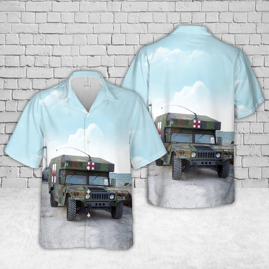 US Army High-Mobility Multipurpose Wheeled Vehicle (HMMWV) M-997 ambulance Hawaiian Shirt