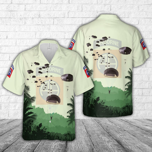 US Army Paratroopers With The 82nd Airborne Division Parachute Hawaiian Shirt