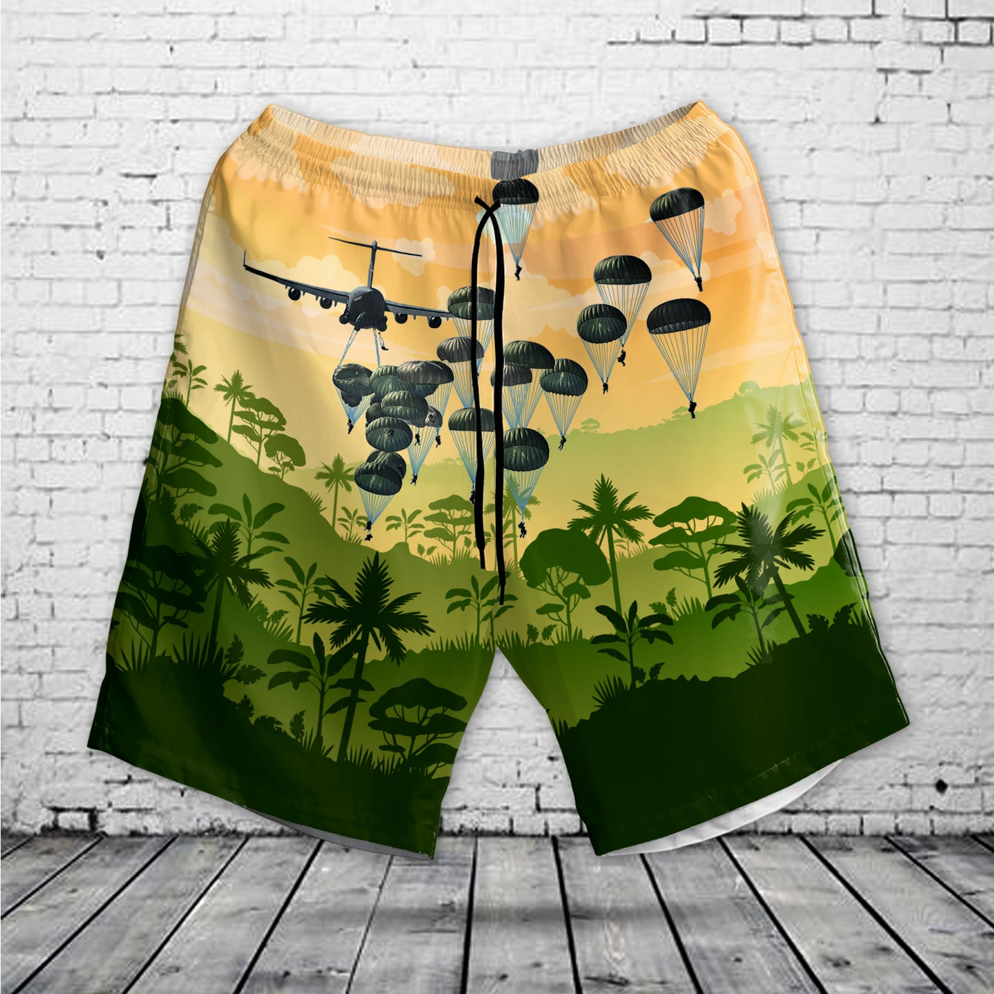 US Army Paratroopers With The 82nd Airborne Division Parachute Hawaiian Short