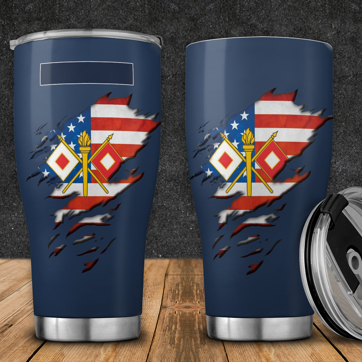 US Army Signal Corps Branch Badge Stainless Tumbler