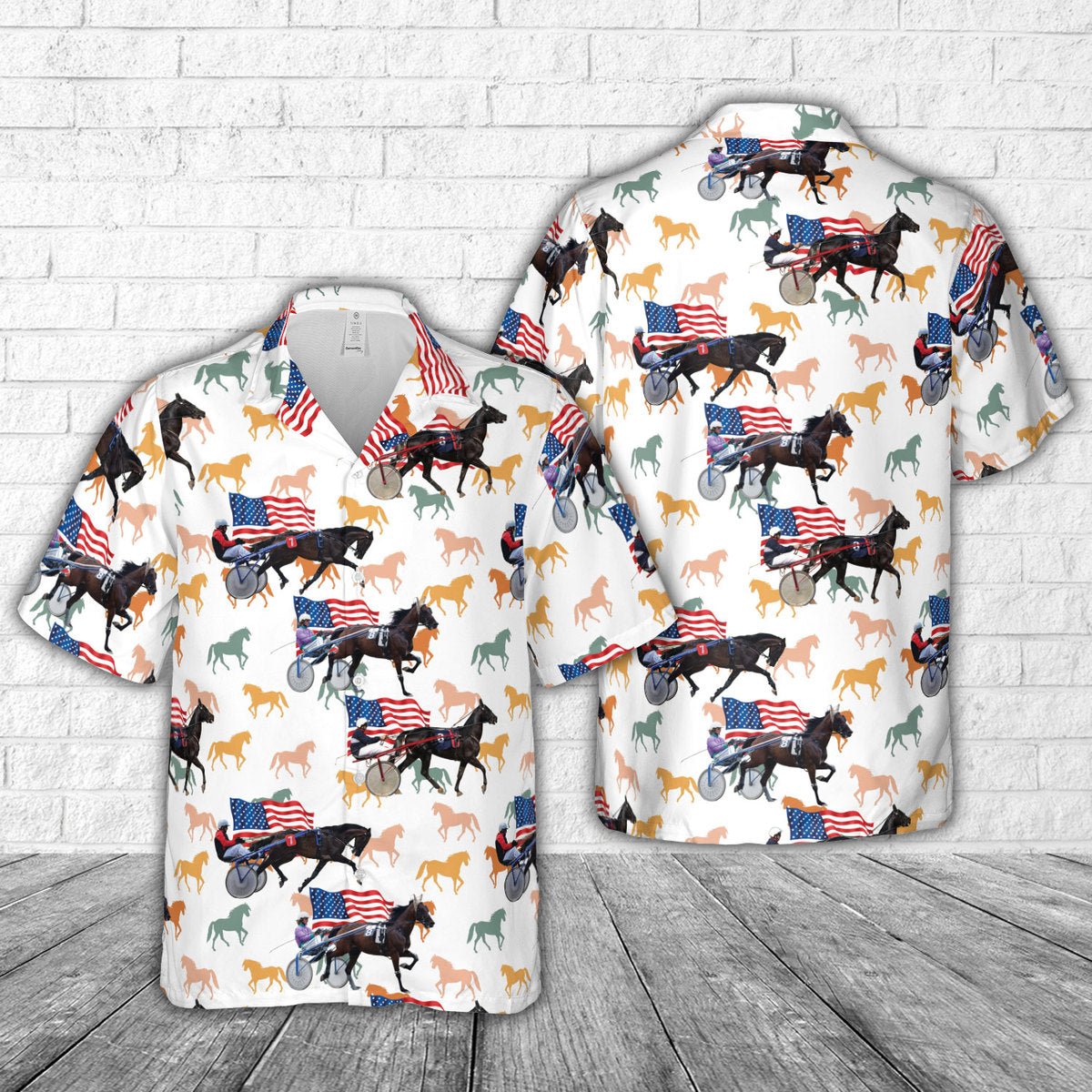 US Harness Horse Racing Hawaiian Shirt