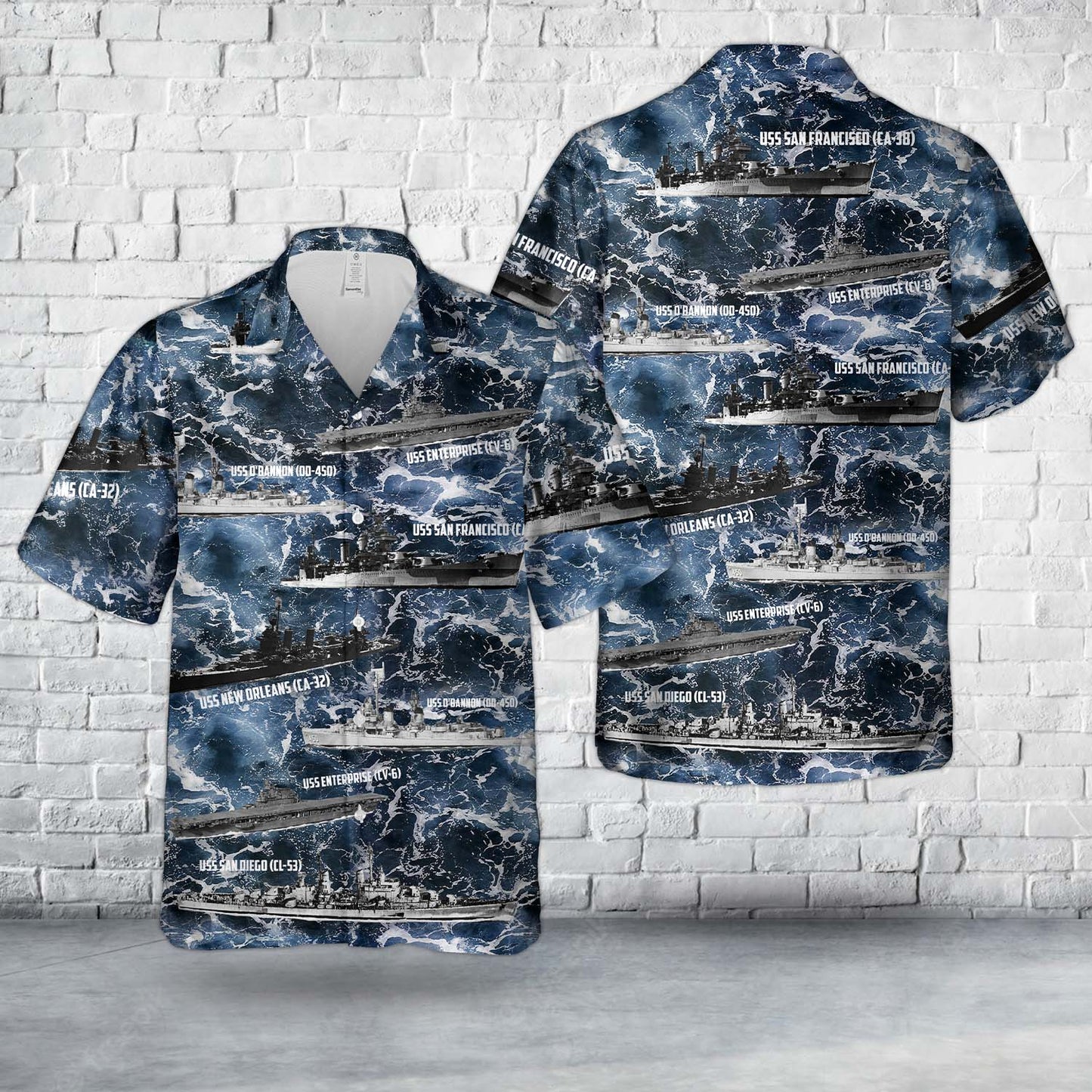 US Naval Vessels of WWII Hawaiian Shirt
