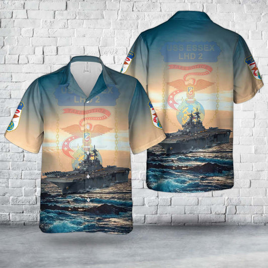 US Navy USS Essex (LHD-2) Hawaiian Shirt