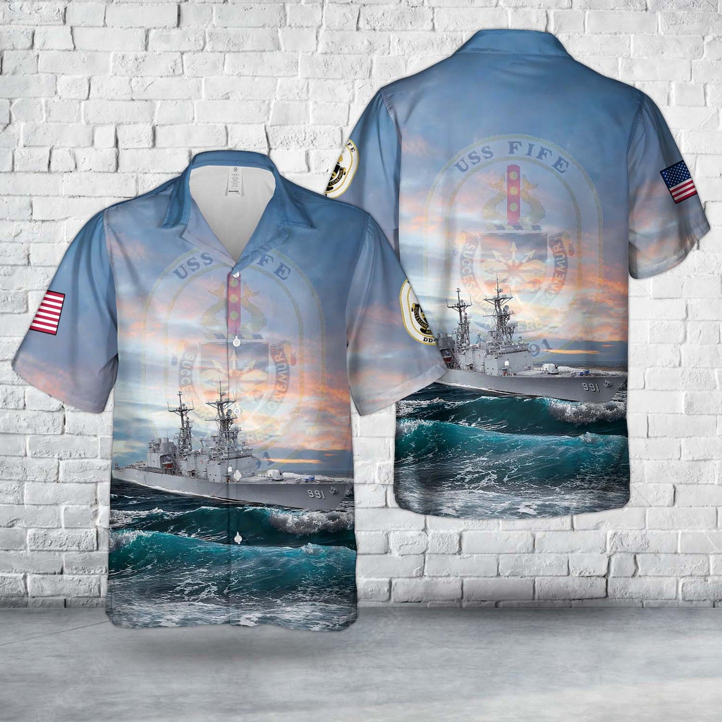 US Navy USS Fife (DD-991) Hawaiian Shirt