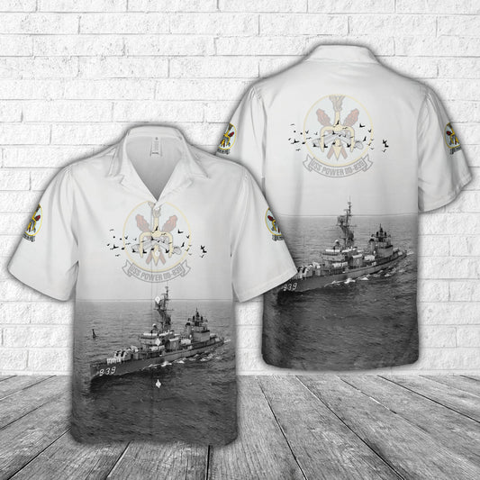 US Navy USS Power (DD-839) Hawaiian Shirt