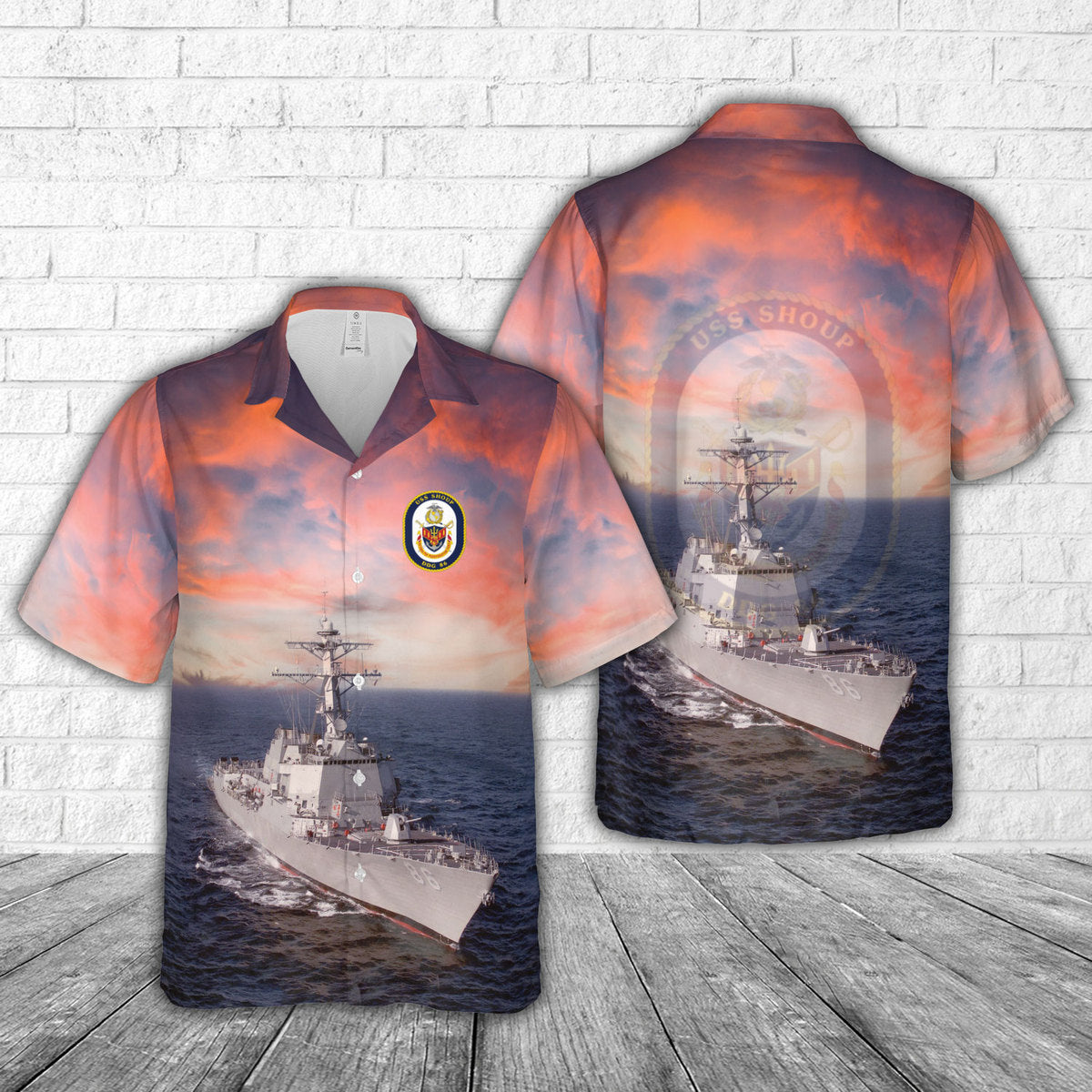 US Navy USS Shoup (DDG 86) Hawaiian Shirt