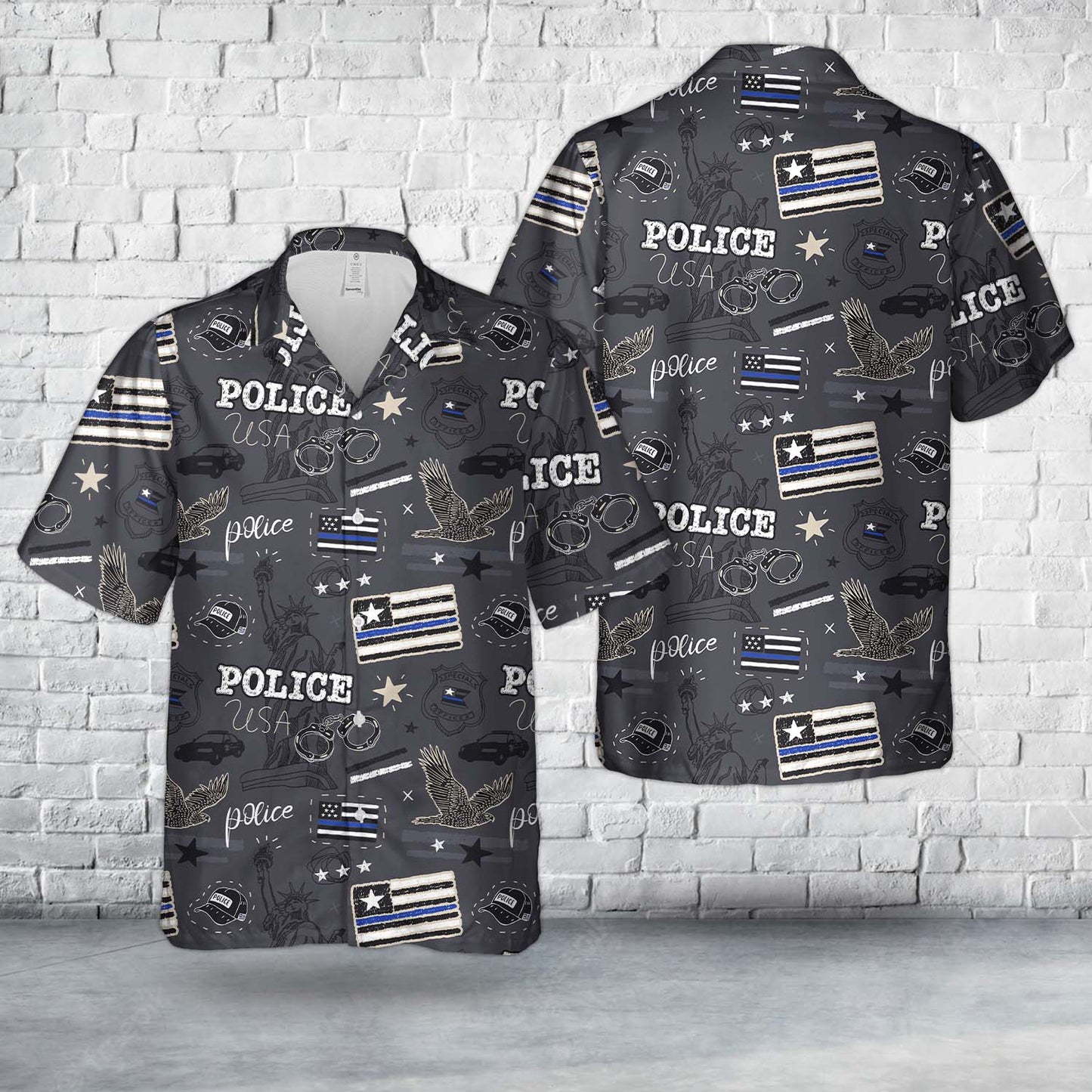 US Police Flag Hawaiian Shirt