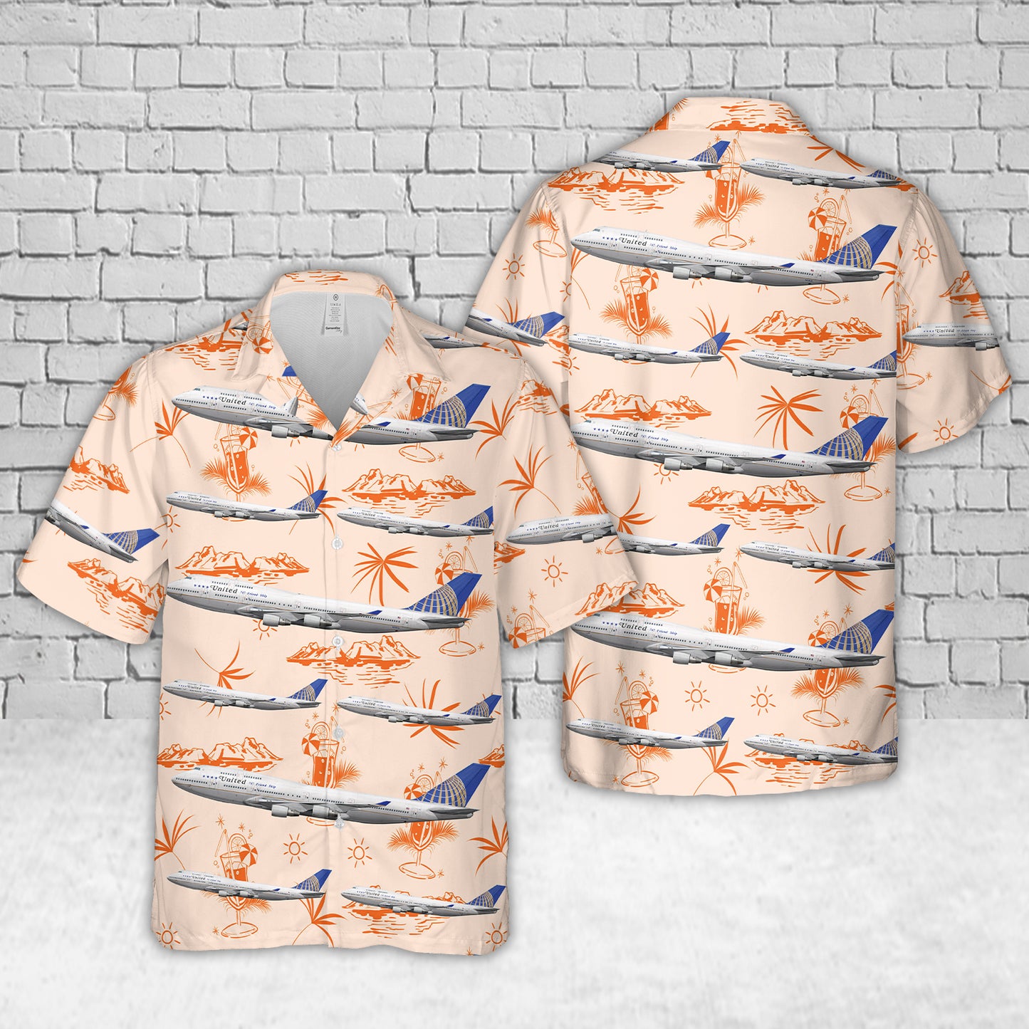 United Airlines "United 747 Friend Ship" Boeing 747-422 N118UA Hawaiian Shirt