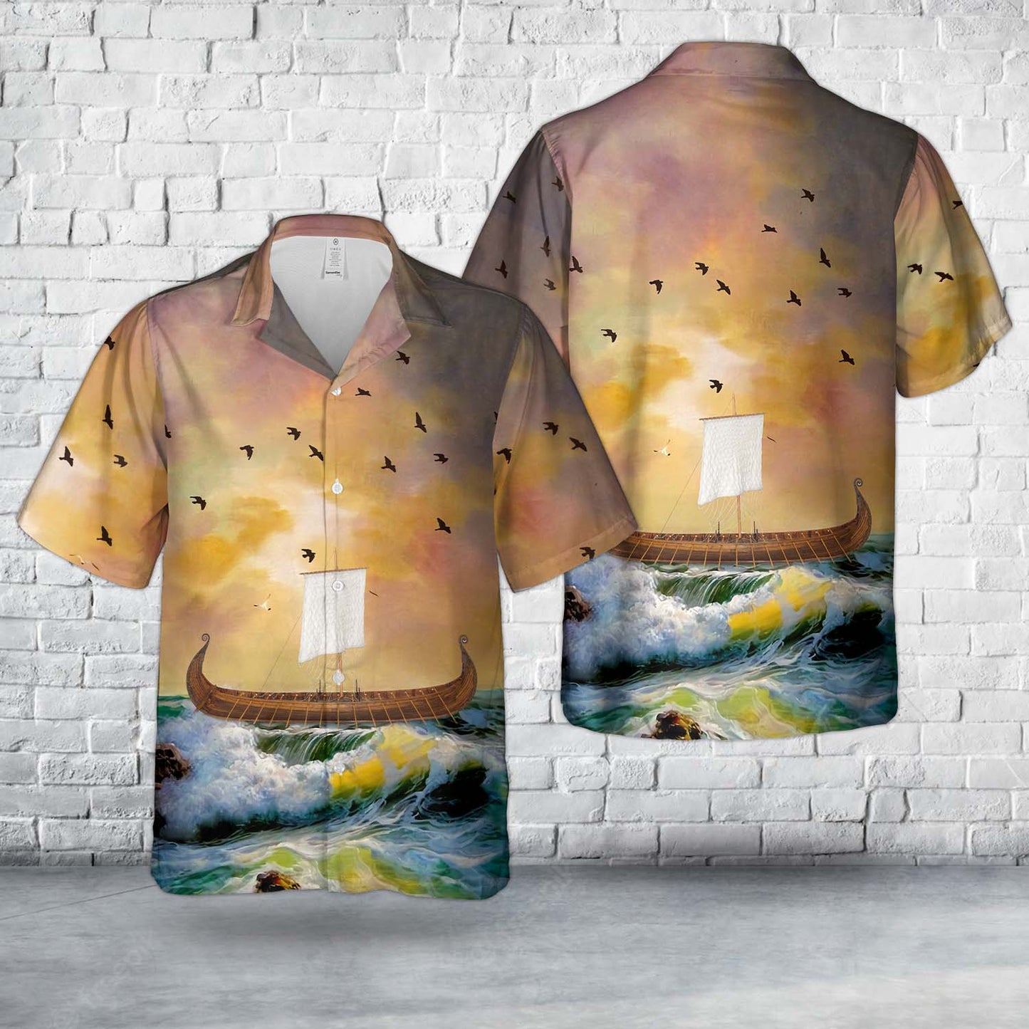 Viking Longboat Hawaiian Shirt