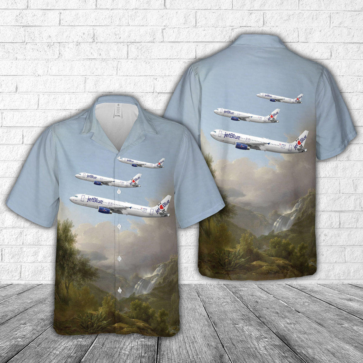 jetBlue Airways I Love Blue York Airbus A320-232 N586JB Hawaiian Shirt