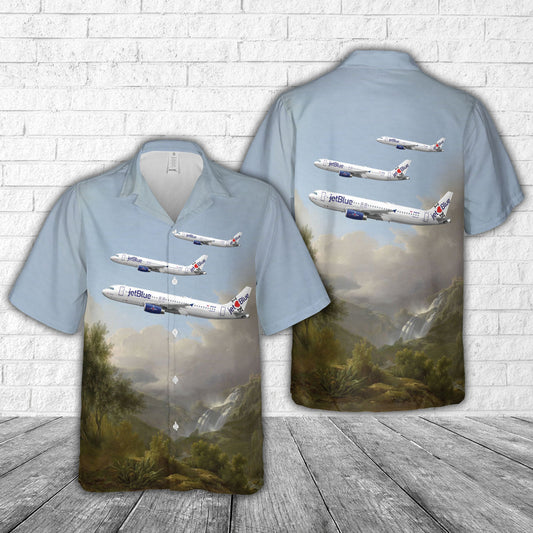 jetBlue Airways I Love Blue York Airbus A320-232 N586JB Hawaiian Shirt