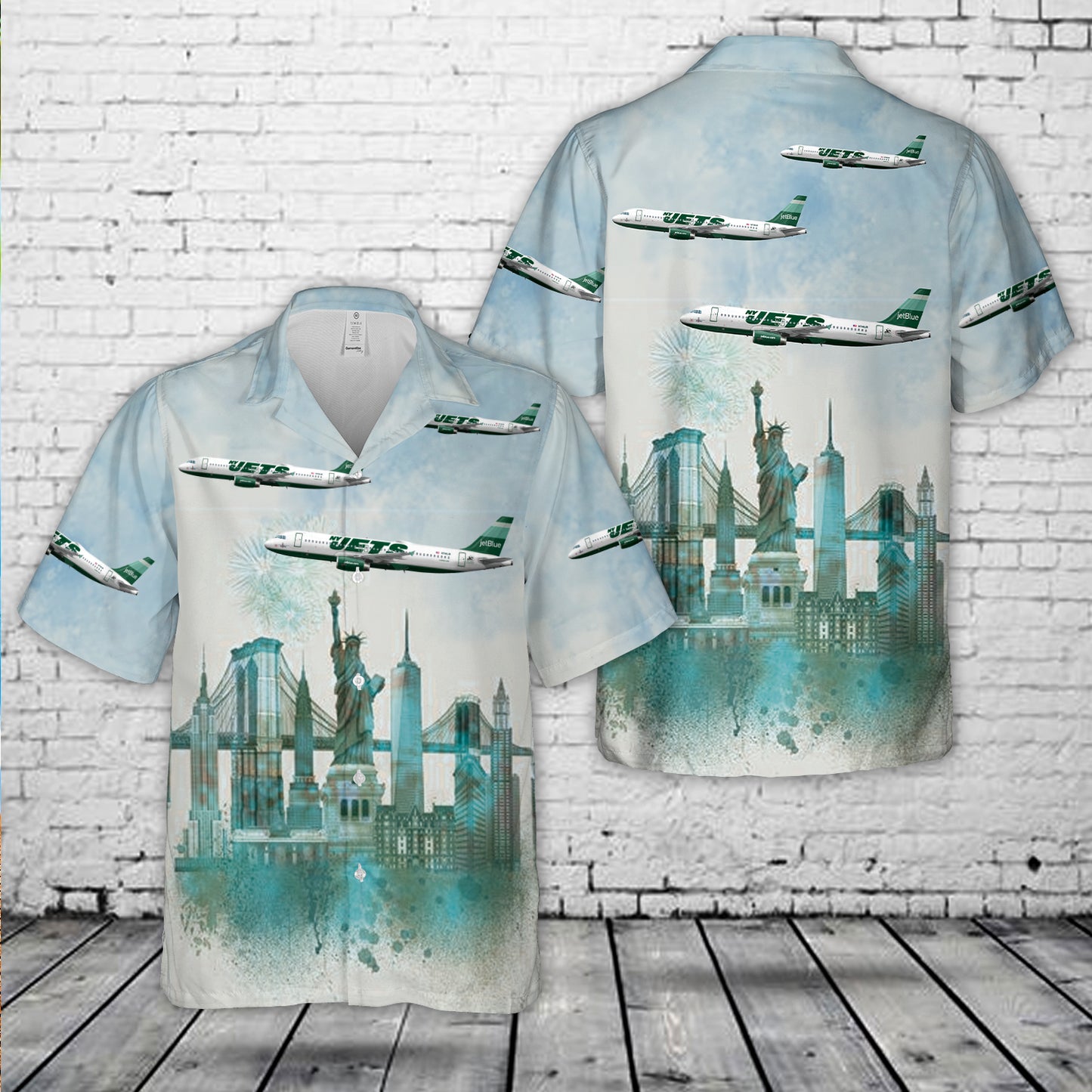 jetBlue Airways New York Jets Airbus A320-232 N746JB Hawaiian Shirt