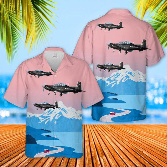 Royal New Zealand Air Force (RNZAF) Raytheon T-6C Texan II Hawaiian Shirt