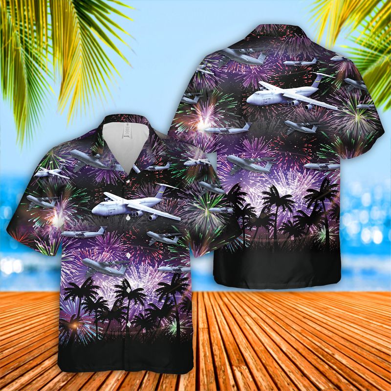 US Air Force Lockheed C-5 Galaxy 4th Of July Hawaiian Shirt