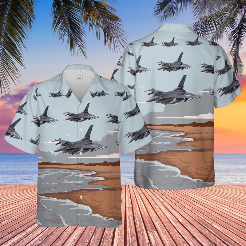 USAF South Carolina Air National Guard 157th Fighter Squadron F-16C Block 52 Fighting Falcon Hawaiian Shirt