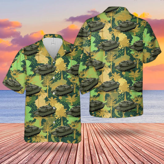 US Army M1A1 Residence Mainland 1988 Die Cast Military Land Vehicles Hawaiian Shirt